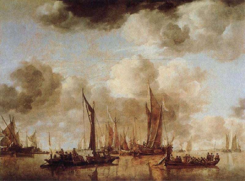 Jan van de Capelle Shipping Scene with a Dutch Yacht Firing a Salure Norge oil painting art